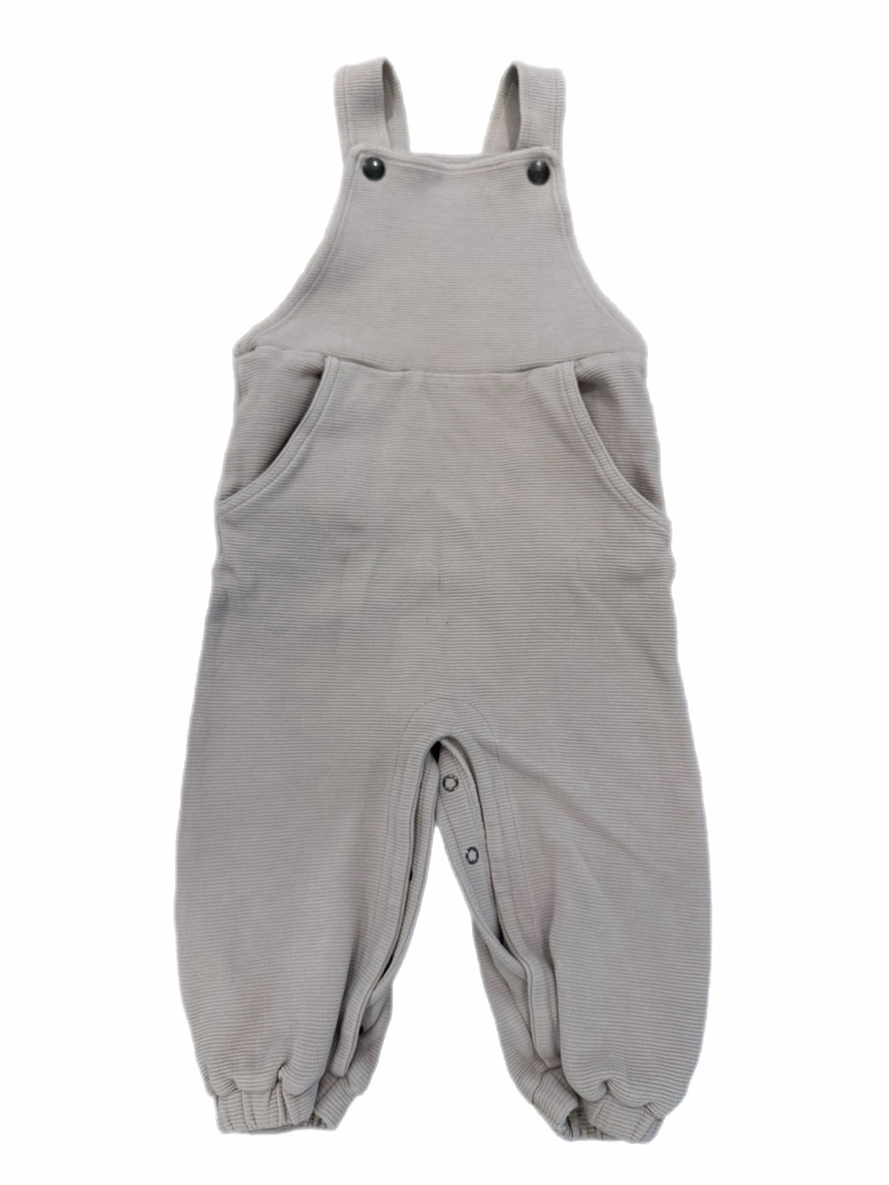 L'ovedbaby Neutral Gray Ribbed Overalls - Size 18-24 months